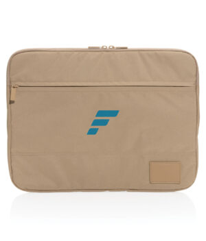 Laptop bag 14 rec polyester sleeve beige front