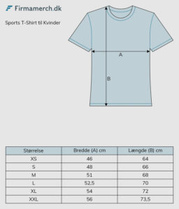Løbe t-shirt DHL kvinder størrelses guide